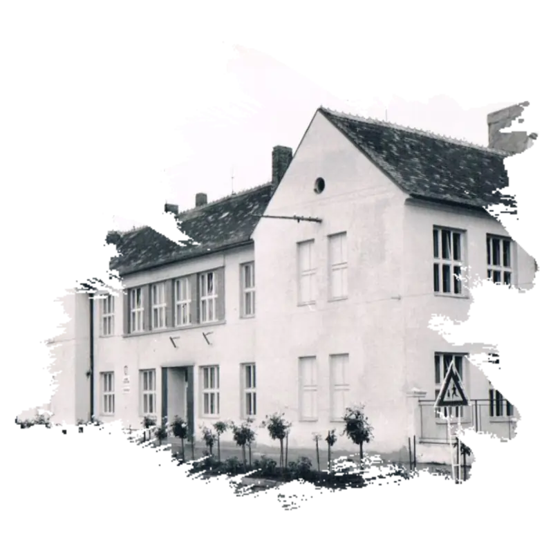 Historický obrázek budovy školy.
