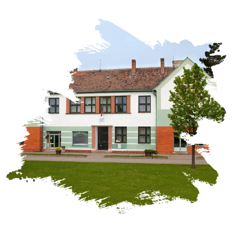 Novější obrázek budovy školy.